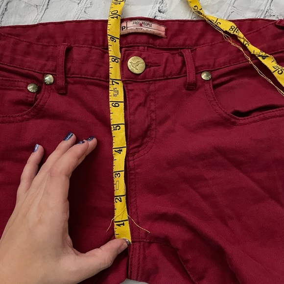 Free people skinny leg jeans in red - Picture 10 of 11